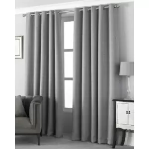 Image of Riva Home Pendleton Ringtop Eyelet Curtains (168 x 137cm) (Graphite)