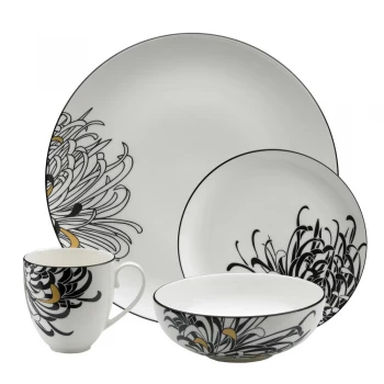 image of Denby Monsoon Chrysanthemum 16 Piece Tableware Set