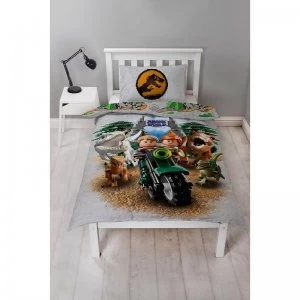 image of LEGO Jurassic World Dinosaur Reversible Single Duvet Set