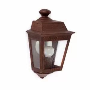 Image of Argot 1 Light Outdoor Wall Lantern Rust Brown IP44, E27
