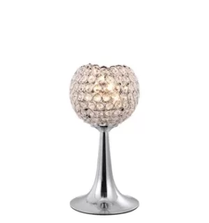 image of Ava Table Lamp 2 Light Polished Chrome, Crystal