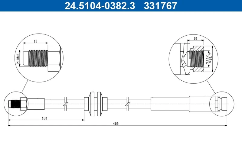 Image of Brake hose ATE 24.5104-0382.3