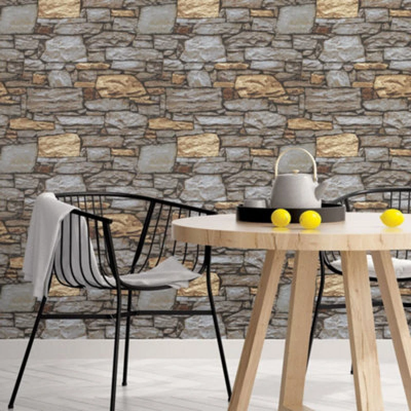 Image of Galerie Organic Textures Beige Taupe Silver Organic Slate Textured Wallpaper