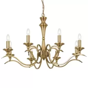 image of Hanging Flush Ceiling Pendant 8 Light ANTIQUE BRASS Chandelier Lamp Bulb Holder