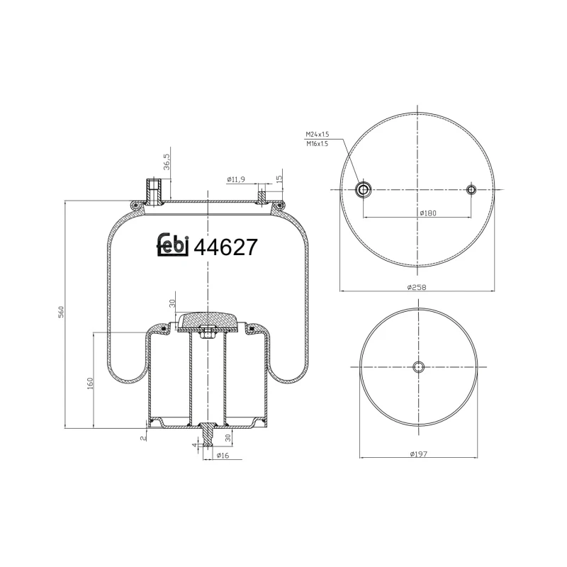 Image of FEBI BILSTEIN 44627 Boot, air suspension Front Axle Boot,air suspension (324)