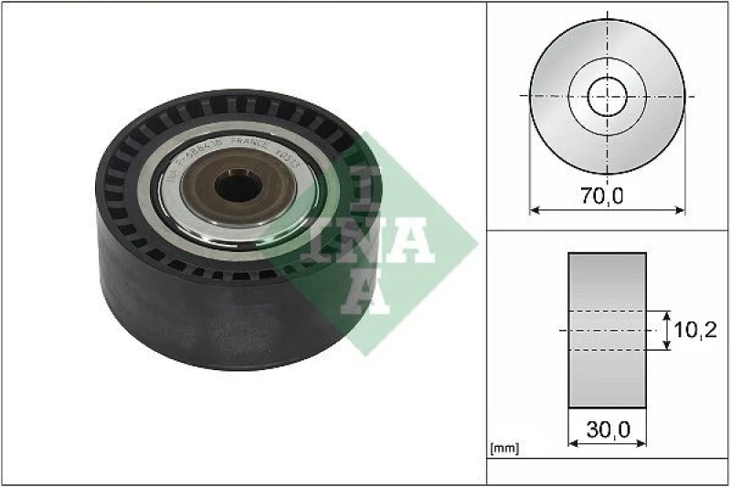Image of Deflection / guide pulley, V-ribbed belt INA 532 1146 10