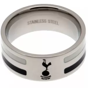 Image of Tottenham Hotspur FC Medium Colour Stripe Ring (One Size) (Silver)