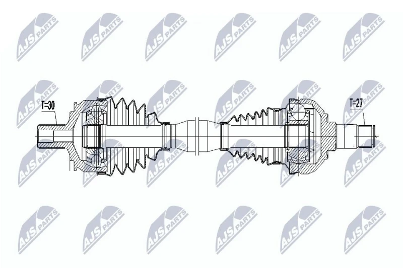 Image of NTY NPW-ME-066 Drive shaft Automatic Transmission, Front Axle Left Drive Shaft (13)