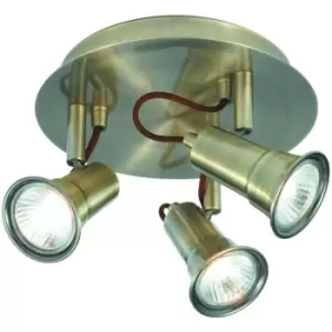 Image of Searchlight Eros - 3 Light Adjustable Ceiling Spotlight Antique Brass, GU10