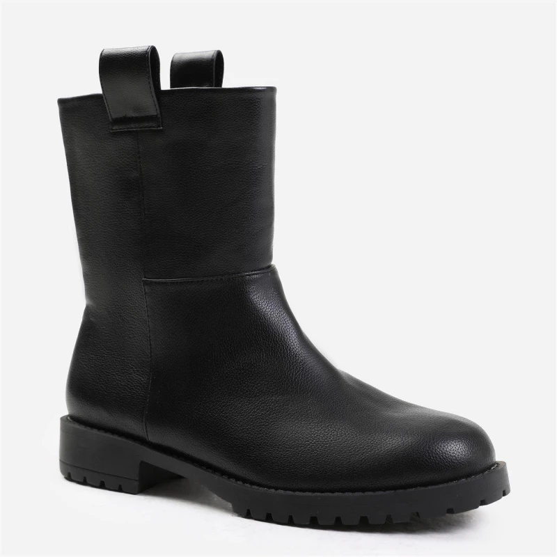 Image of Wheres That From Delta Black Grain Mid Calf Boots Black Grainpu female 4