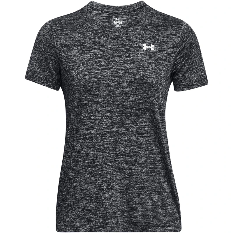 Image of Under Armour Womens Tech Twist Short Sleeve V Neck T Shirt M- Bust 36 - 38' Black White 1384230-001-M