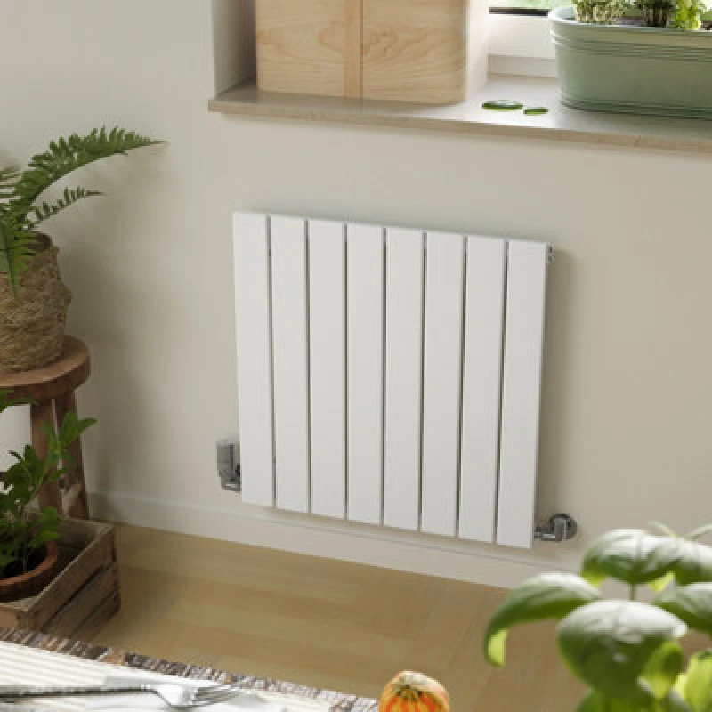 Image of Terma Forte White Hydronic Horizontal Or Vertical Designer 1384Btu Radiator, (W)588mm X (H)600mm
