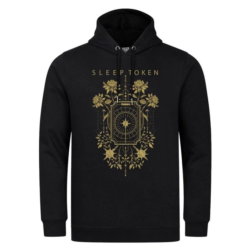 Image of Amplified Mens Caramel Floral Sleep Token Hoodie in Black Size: Large Black Male L