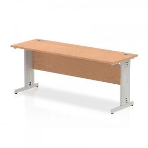 Image of Trexus Desk Rectangle Cable Managed Silver Leg 1800x600mm Oak Ref