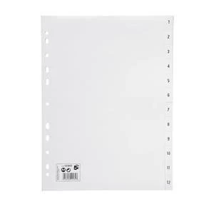 image of 5 Star Index Multipunched 120 micron Polypropylene 1 12 A4 White