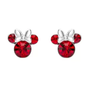 Image of Disney Minnie Mouse Red July Birthstone sterling silver Crystal Earrings E905162RJUYL