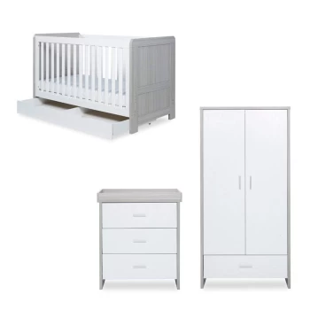 Ickle Bubba Pembrey 3 Piece Furniture Set and Under Drawer - Ash Grey And White