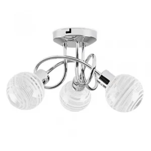 Image of Maze 3 Way Cross Over Ceiling Light in Chrome