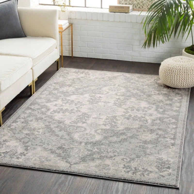 Image of Livabliss Vintage Oriental Boho Charcoal Lou Area Rug 120 X 170 Cm - Easy Care, Non Shedding, Ideal For Living Room & Bedroom