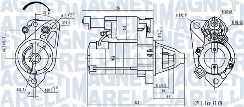 Image of MAGNETI MARELLI Starter motor MAGNETI MARELLI 063721458010
