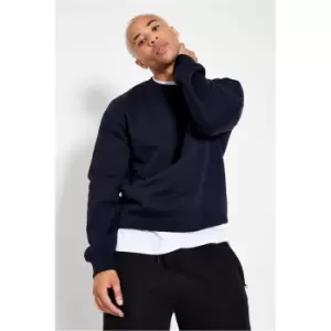 Image of I Saw It First Navy Crew Neck Long Sleeve Sweatshirt - Blue