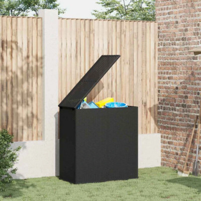 Image of VIDAXL Garden Cushion Box pe Rattan 100x49x103.5cm Black Vidaxl 8720286669303