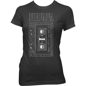 Image of Nirvana - As You Are Tape Ladies Large T-Shirt - Black