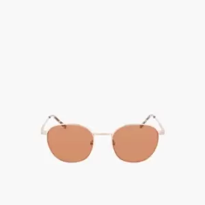 Image of Lacoste Unisex Oval Metal Metal Line Sunglasses Size Unique size Gold/havana