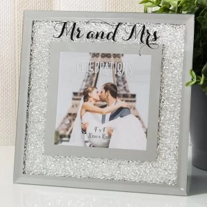 Image of Celebrations Crystal Border Frame - Mr & Mrs