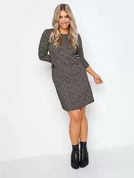 Image of M&Co Petite Petite Neutral Animal Print Dress, Print, Size 12, Women