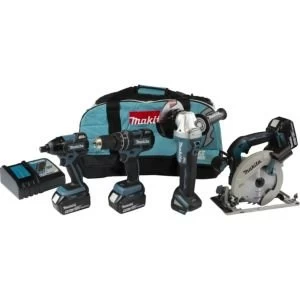 Image of Makita LXT Cordless 18V 5Ah 4 piece Multi tool kit DLX4089TX1