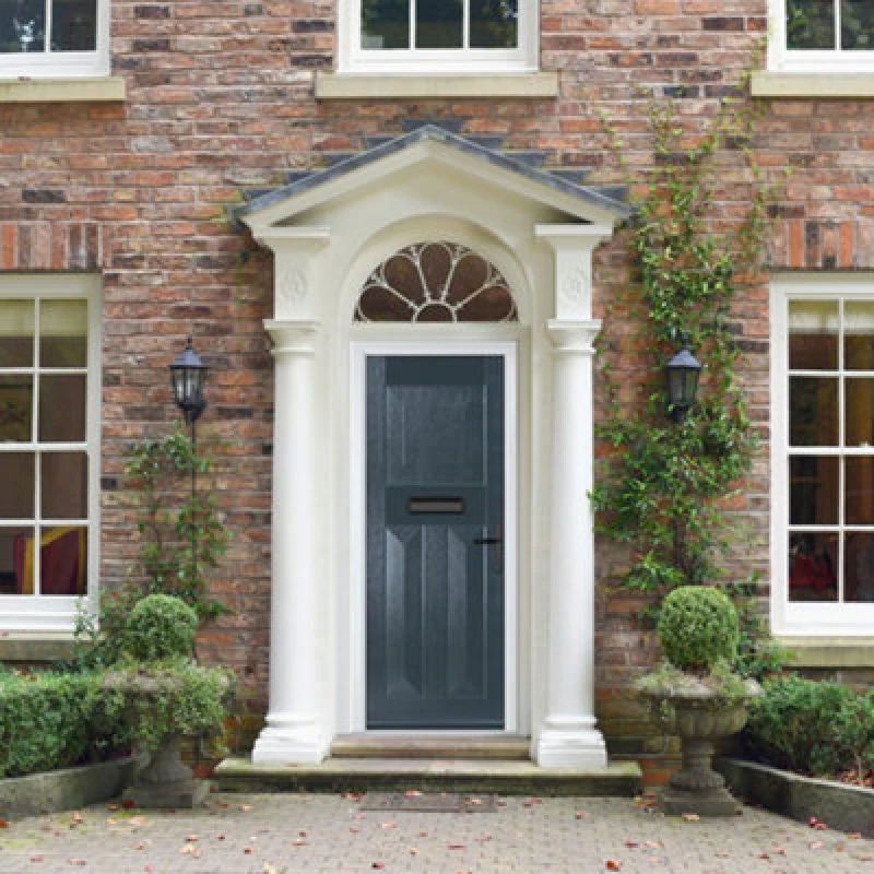 Image of Lacerta Composite Door Eaton Solid 7016 Grey 920mm X 2090mm Open In Left Hand No Glass 10 Year Guarantee - Free Delivery & Smart Lock