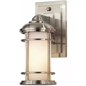 image of Outdoor IP44 Wall Light Sconce Brushed Steel LED E27 60W Bulb External d00822