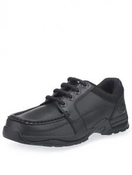 Image of Start-rite Boys Dylan School Shoes - Black Leather, Size 2.5 Older