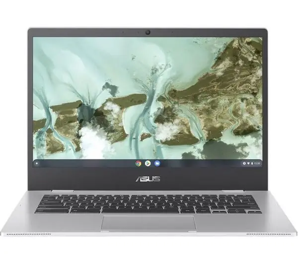 image of ASUS CX1 14" Refurbished Chromebook - Intel Celeron, 64GB eMMC, Silver (Excellent Condition), Silver/Grey 5017416836340