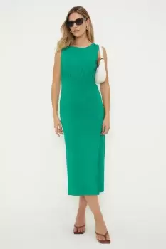 Image of Fitted Pencil Midi Dress With Split