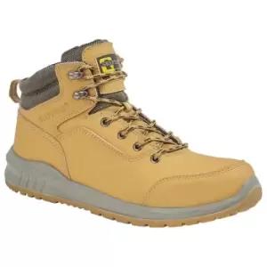 Image of Grafters Mens Action Nubuck Safety Ankle Boots (11 UK) (Honey) - Honey