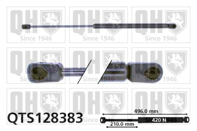 Image of QUINTON HAZELL Tailgate strut QUINTON HAZELL QTS128383