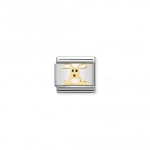 Image of Nomination Composable Classic th Animals Enamel Gold White Rabbit Link 030212/02
