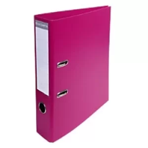 Image of Exacompta Prem Touch Lever Arch File 53759E 75mm PVC, Cardboard 2 ring A4 Pink Pack of 10