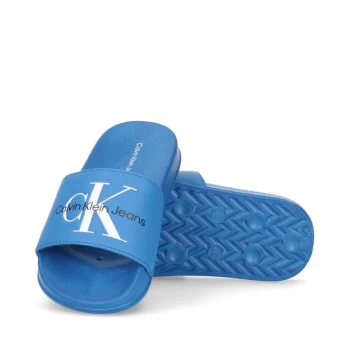 Image of Calvin Klein Jeans Junior Monogram Slides - Blue