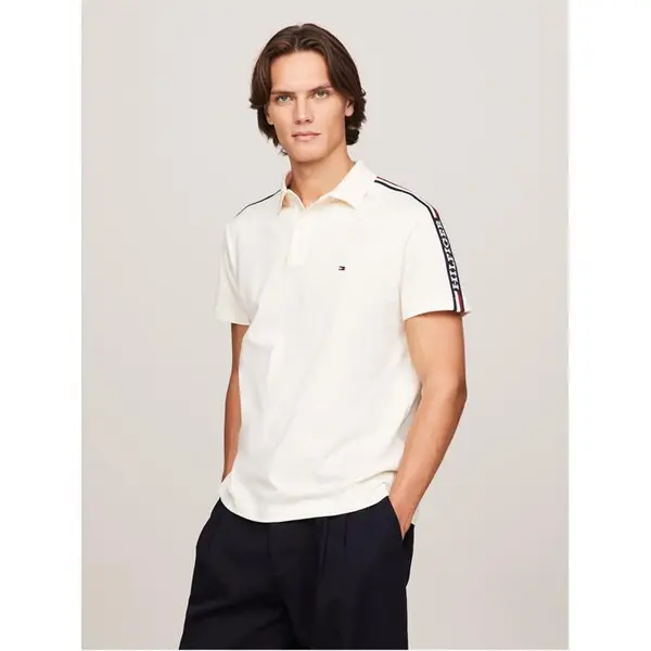 Image of Tommy Hilfiger GLOBAL STRIPE MONOTYPE REG POLO Short Sleeve Polos S Blue 52971818350