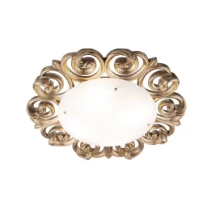 Image of Lantana Flush Ceiling Lamp Pearl Gold, 4 Light, E14