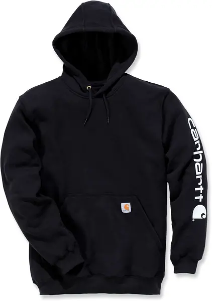 Image of Carhartt Midweight Sleeve Logo Hoodie, black, Size XS