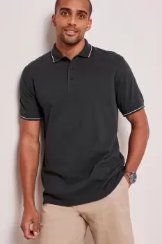 image of Short Sleeve Ripple Collar Polo Shirt