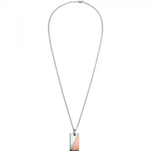 Ladies Calvin Klein Two-Tone Steel and Rose Plate Hook Necklace