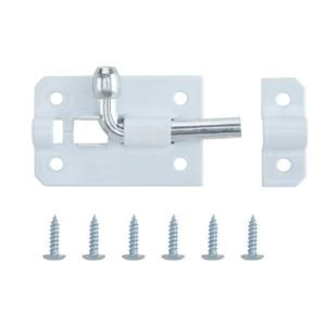 Image of BQ White Steel Barrel Bolt L50mm