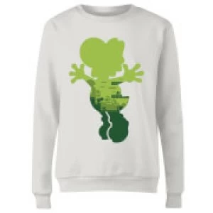 Image of Nintendo Super Mario Yoshi Silhouette Womens Sweatshirt - White - L