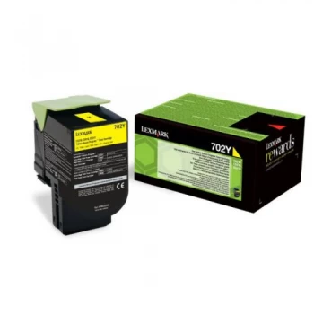 image of Lexmark 70C20Y0 Yellow Laser Toner Ink Cartridge