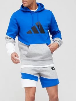 Image of adidas Future Icon Colourblock Hoodie - Blue Size S, Men